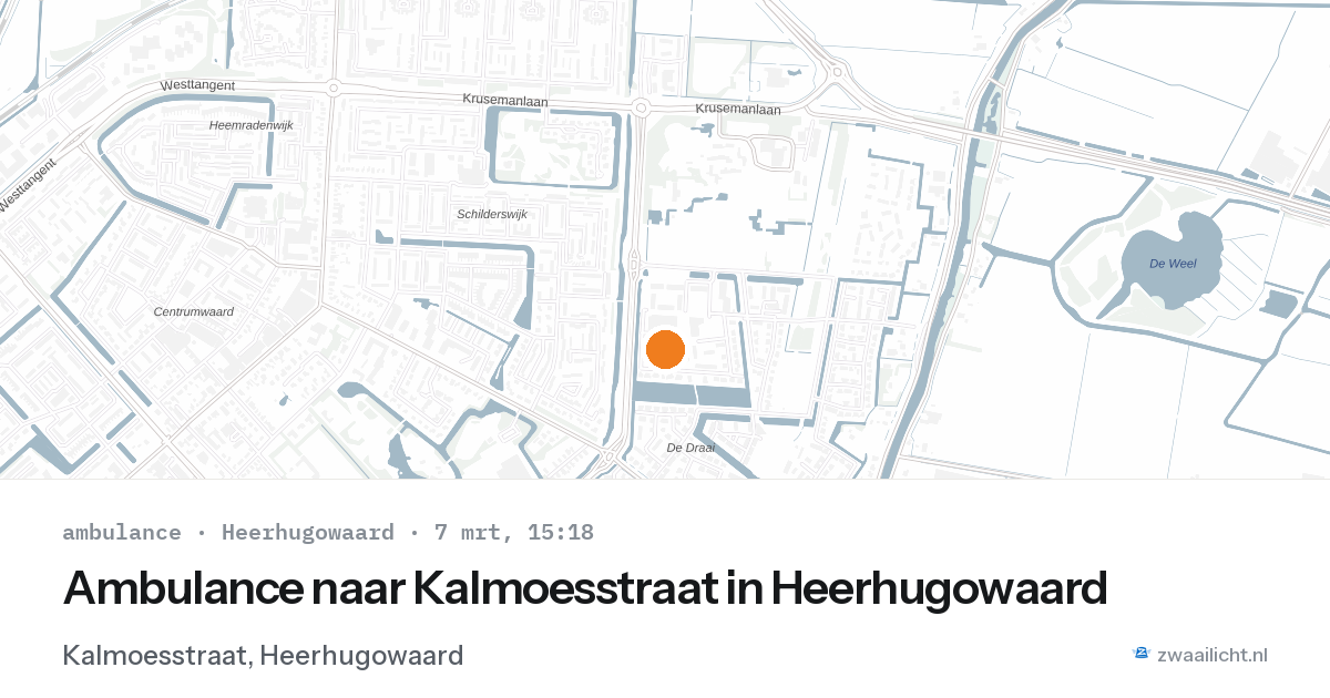 Ambulance naar Kalmoesstraat in Heerhugowaard — 7 mrt 2026