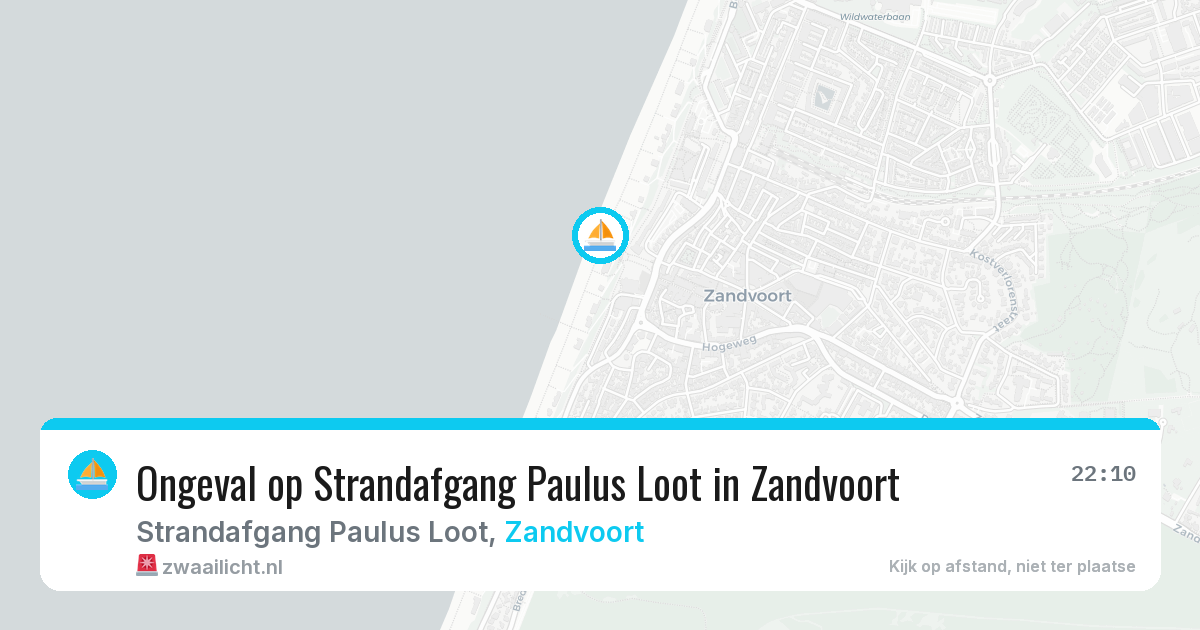 Ongeval op Strandafgang Paulus Loot in Zandvoort — 30 jul 2026