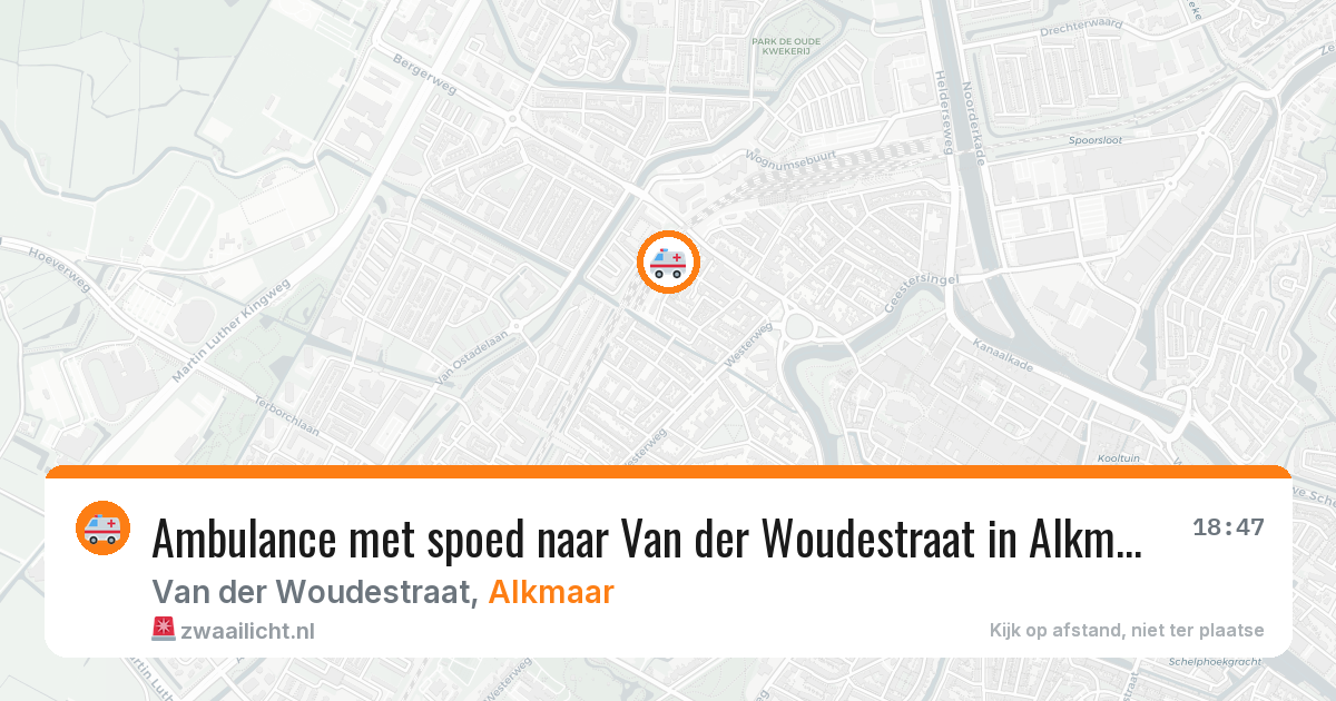 Ambulance met spoed naar Van der Woudestraat in Alkmaar — 12 jul 2026