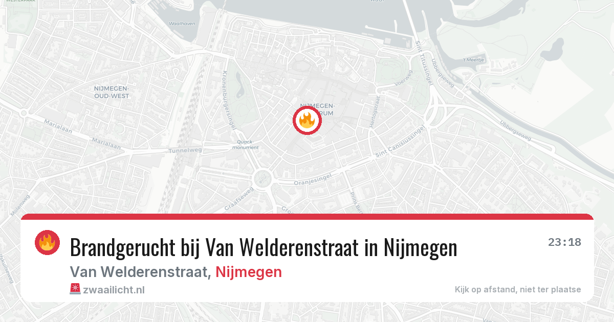 Brandgerucht bij Van Welderenstraat in Nijmegen — 11 aug 2026