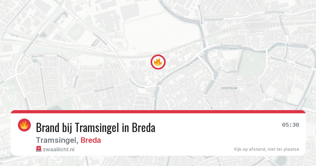 Brand bij Tramsingel in Breda — 2 aug 2026