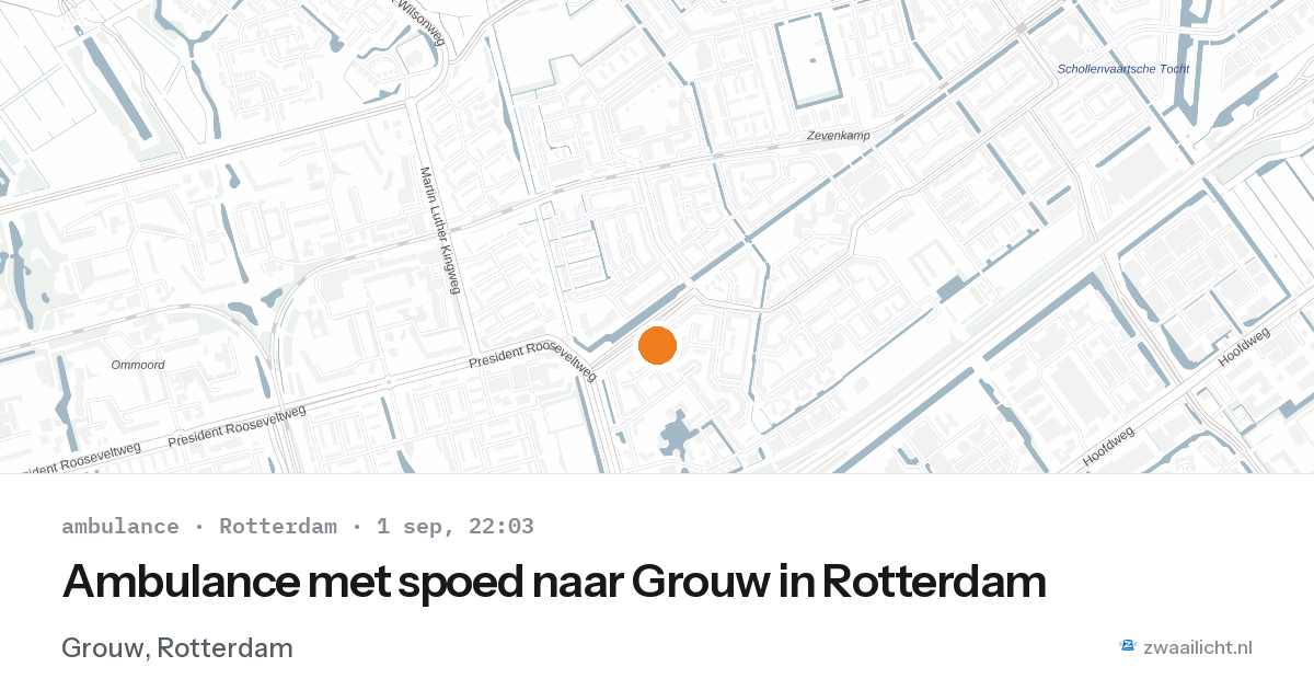 Ambulance met spoed naar Grouw in Rotterdam — 1 sep 2026