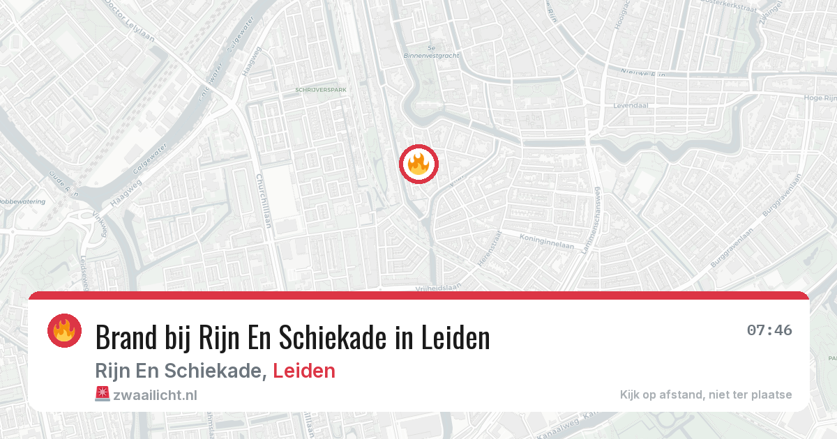 Brand bij Rijn En Schiekade in Leiden — 28 jun 2026
