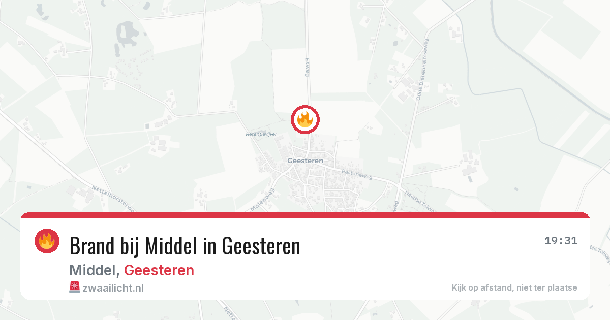 Brand bij Middel in Geesteren — 28 jul 2026