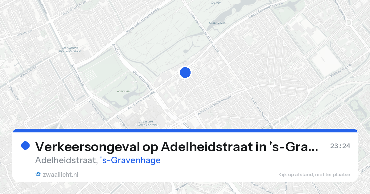 Verkeersongeval op Adelheidstraat in 's-Gravenhage — 25 aug 2026