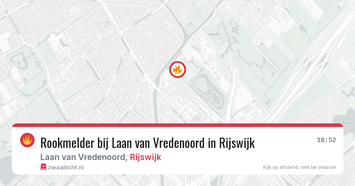 Rookmelder bij Laan van Vredenoord in Rijswijk — 21 jun 2026