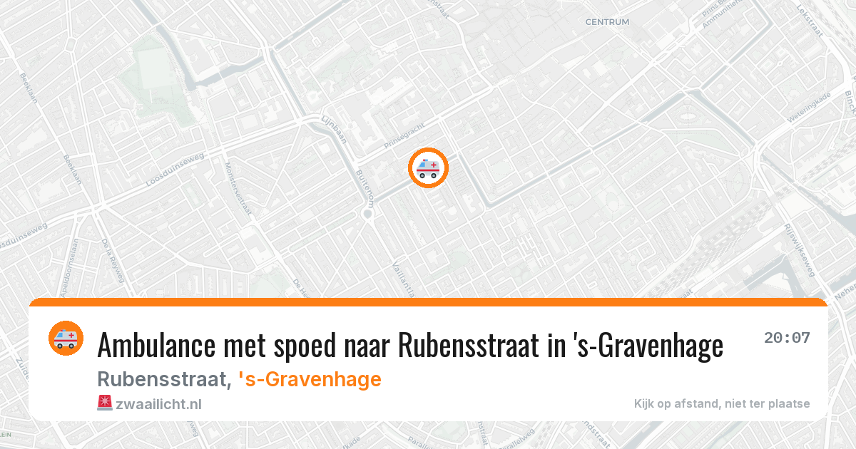 Ambulance met spoed naar Rubensstraat in 's-Gravenhage — 12 aug 2026