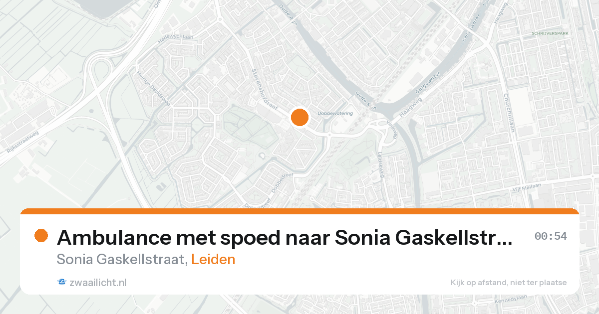 Ambulance met spoed naar Sonia Gaskellstraat in Leiden — 22 aug 2026