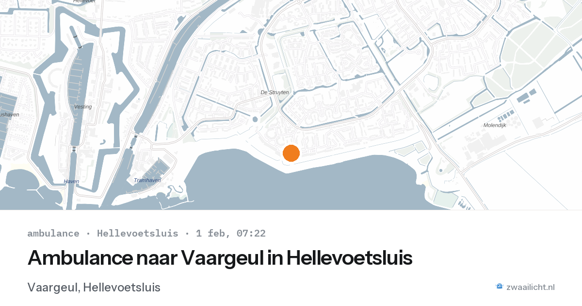 Ambulance naar Vaargeul in Hellevoetsluis — 1 feb 2026