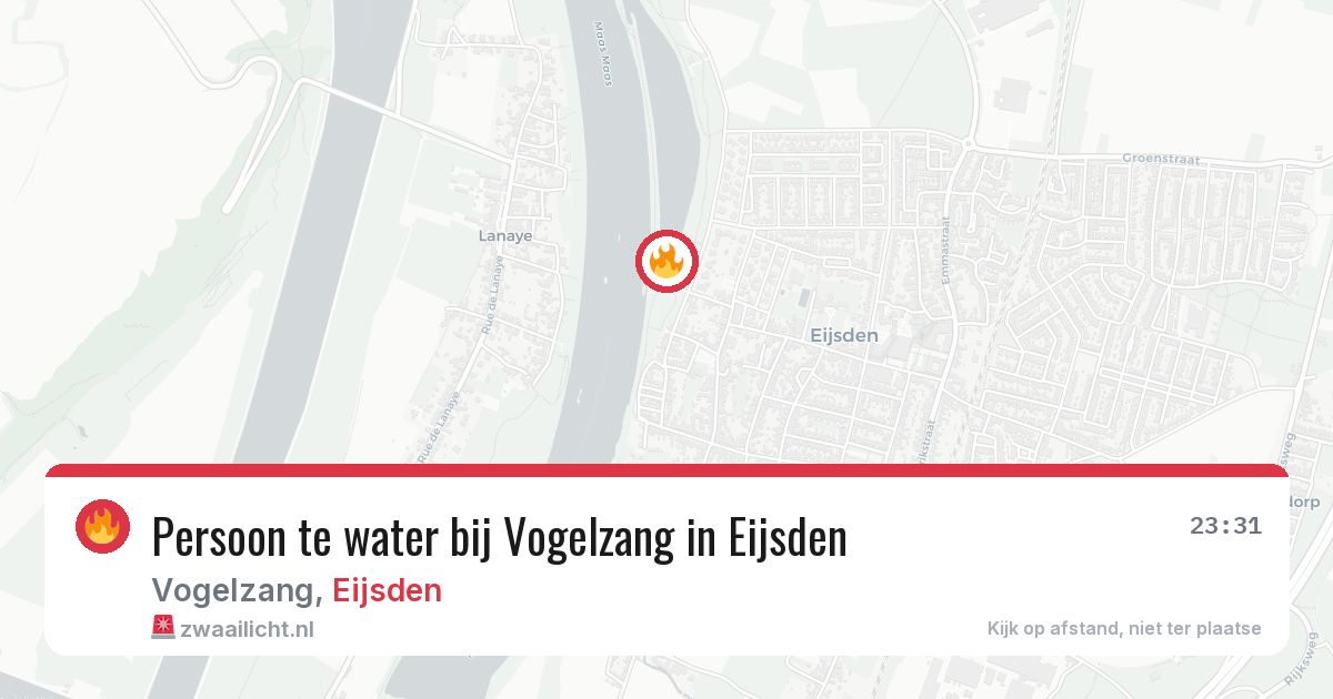 Persoon te water bij Vogelzang in Eijsden — 23 jun 2026