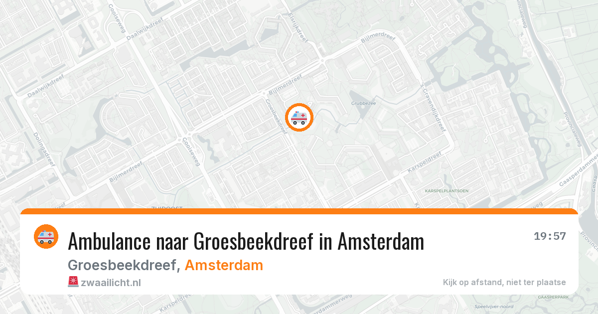 Ambulance naar Groesbeekdreef in Amsterdam — 13 aug 2026