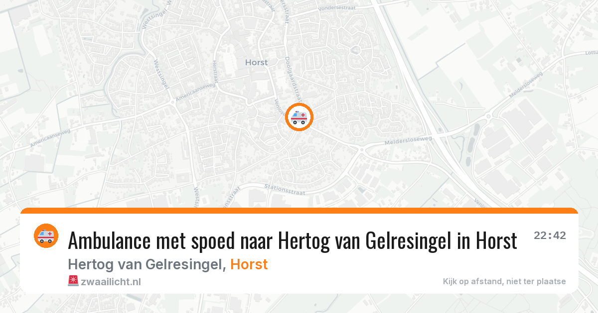 Ambulance met spoed naar Hertog van Gelresingel in Horst — 30 jul 2026