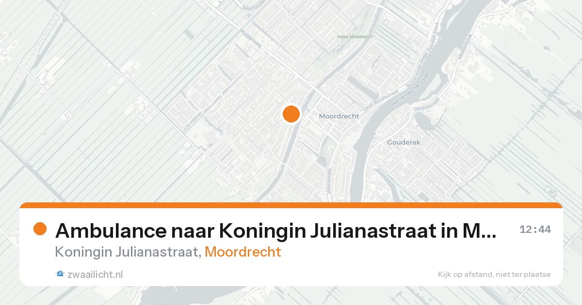Ambulance naar Koningin Julianastraat in Moordrecht — 16 aug 2026