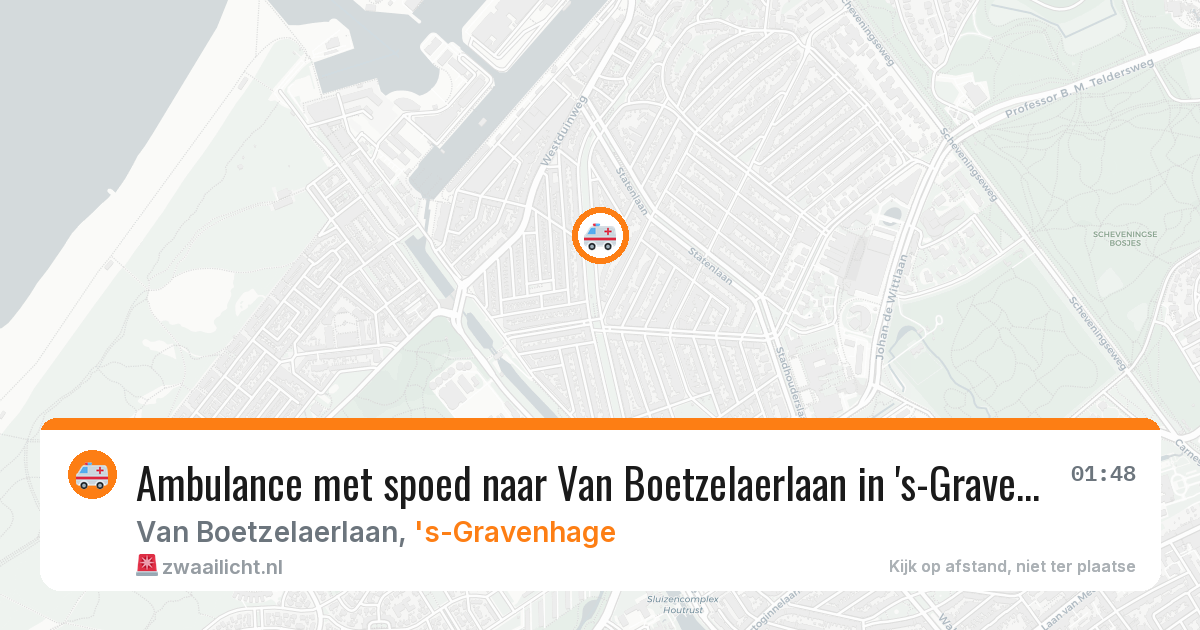 Ambulance met spoed naar Van Boetzelaerlaan in 's-Gravenhage — 13 aug 2026