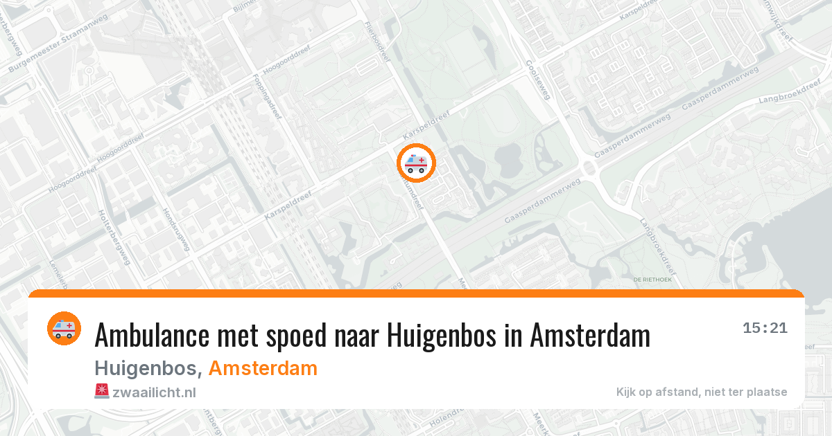 Ambulance met spoed naar Huigenbos in Amsterdam — 5 aug 2026