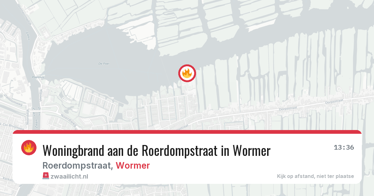 Woningbrand aan de Roerdompstraat in Wormer — 2 aug 2026