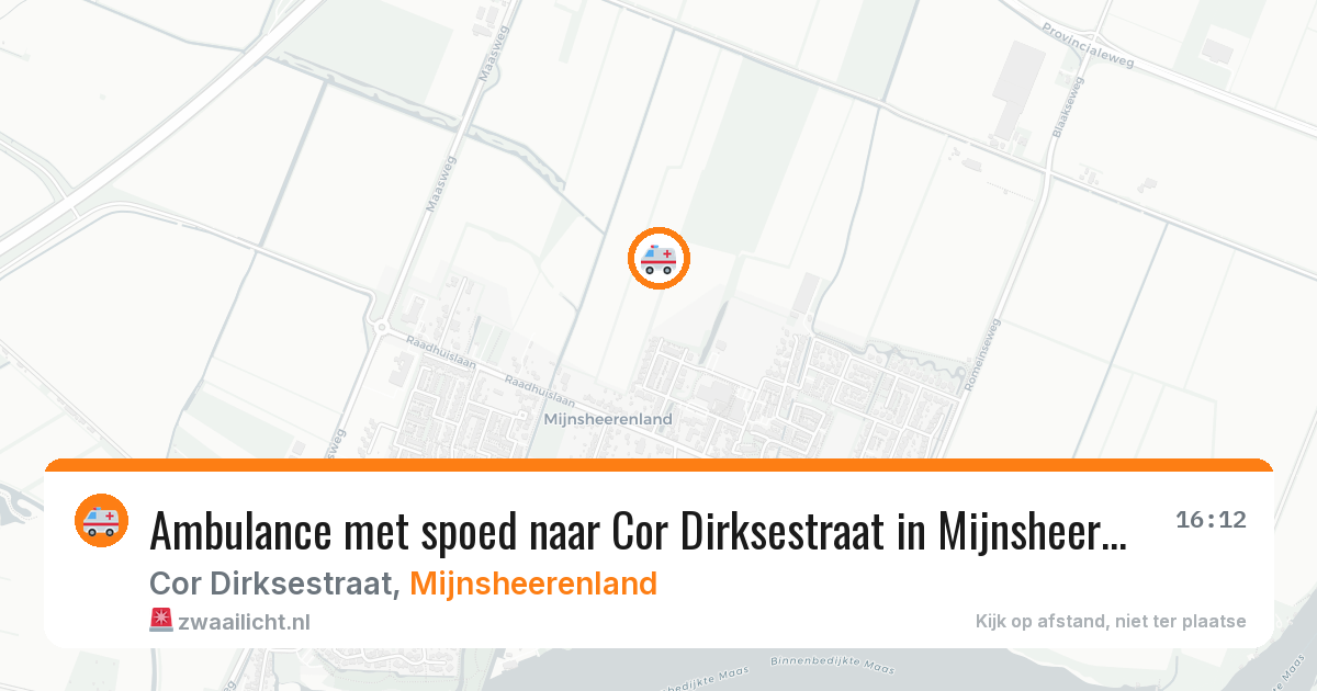 Ambulance met spoed naar Cor Dirksestraat in Mijnsheerenland — 13 jun 2026