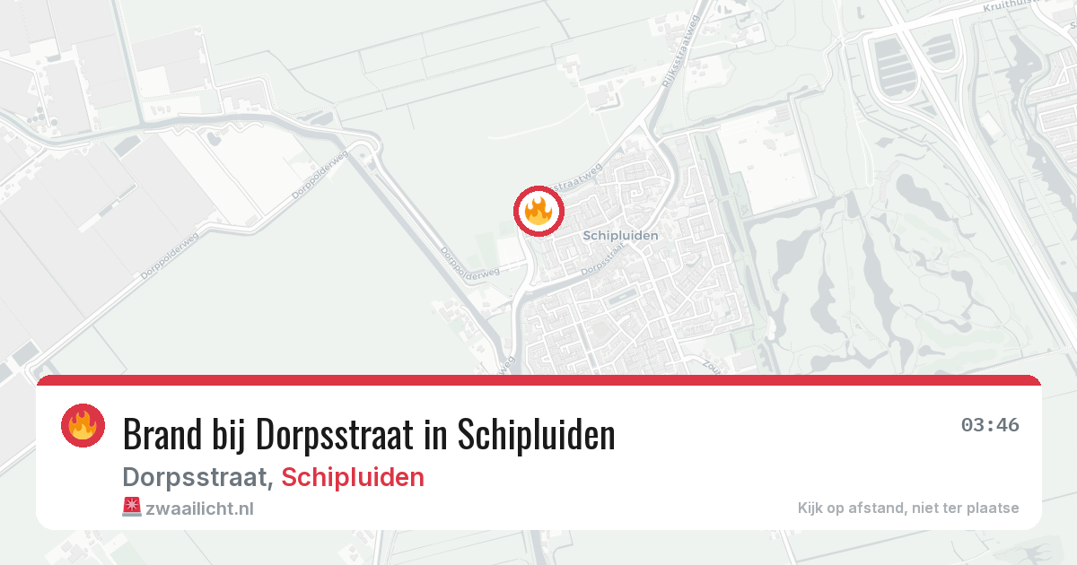 Brand bij Dorpsstraat in Schipluiden — 19 mei 2026