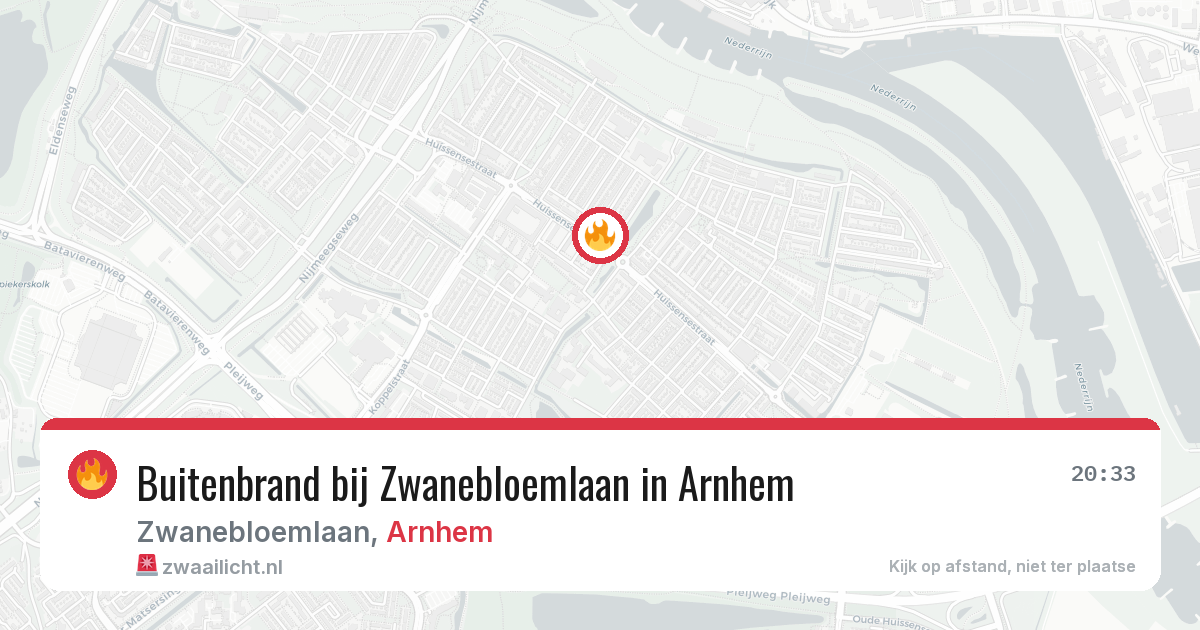 Buitenbrand bij Zwanebloemlaan in Arnhem — 1 aug 2026