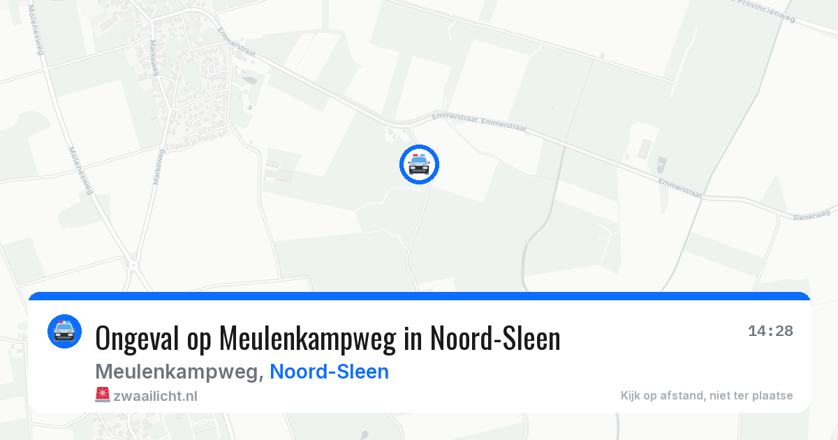 Ongeval op Meulenkampweg in Noord-Sleen — 27 mei 2026