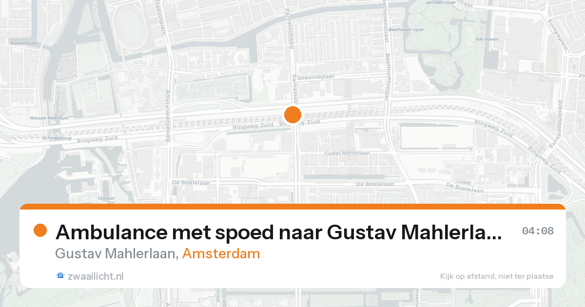 Ambulance met spoed naar Gustav Mahlerlaan in Amsterdam — 15 aug 2026