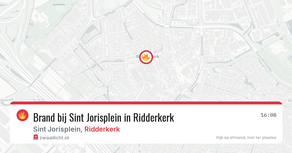 Brand bij Sint Jorisplein in Ridderkerk — 7 aug 2026