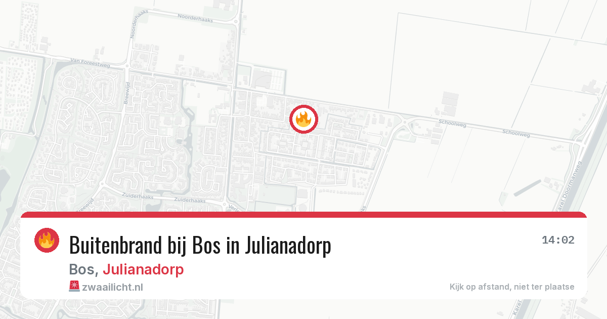 Buitenbrand bij Bos in Julianadorp — 9 aug 2026