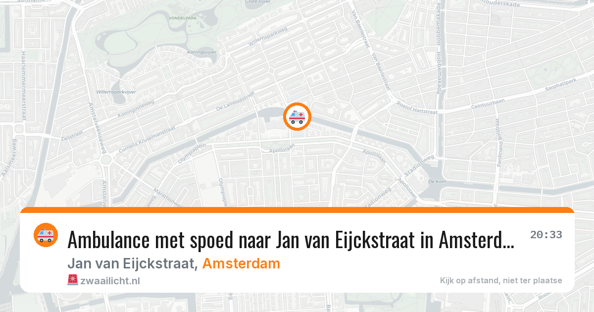 Ambulance met spoed naar Jan van Eijckstraat in Amsterdam — 2 jul 2026