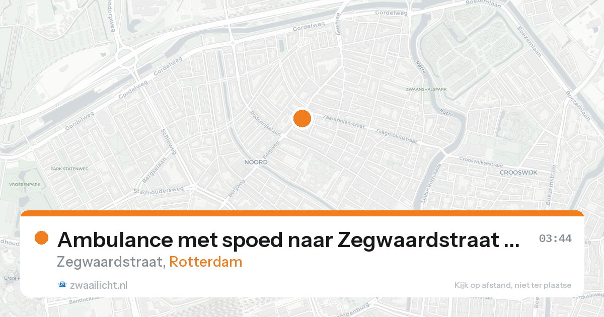 Ambulance met spoed naar Zegwaardstraat in Rotterdam — 26 aug 2026