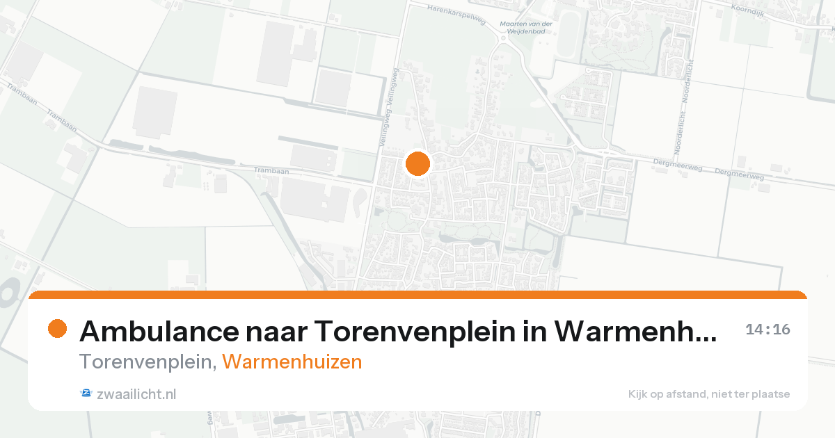 Ambulance naar Torenvenplein in Warmenhuizen — 27 mei 2026