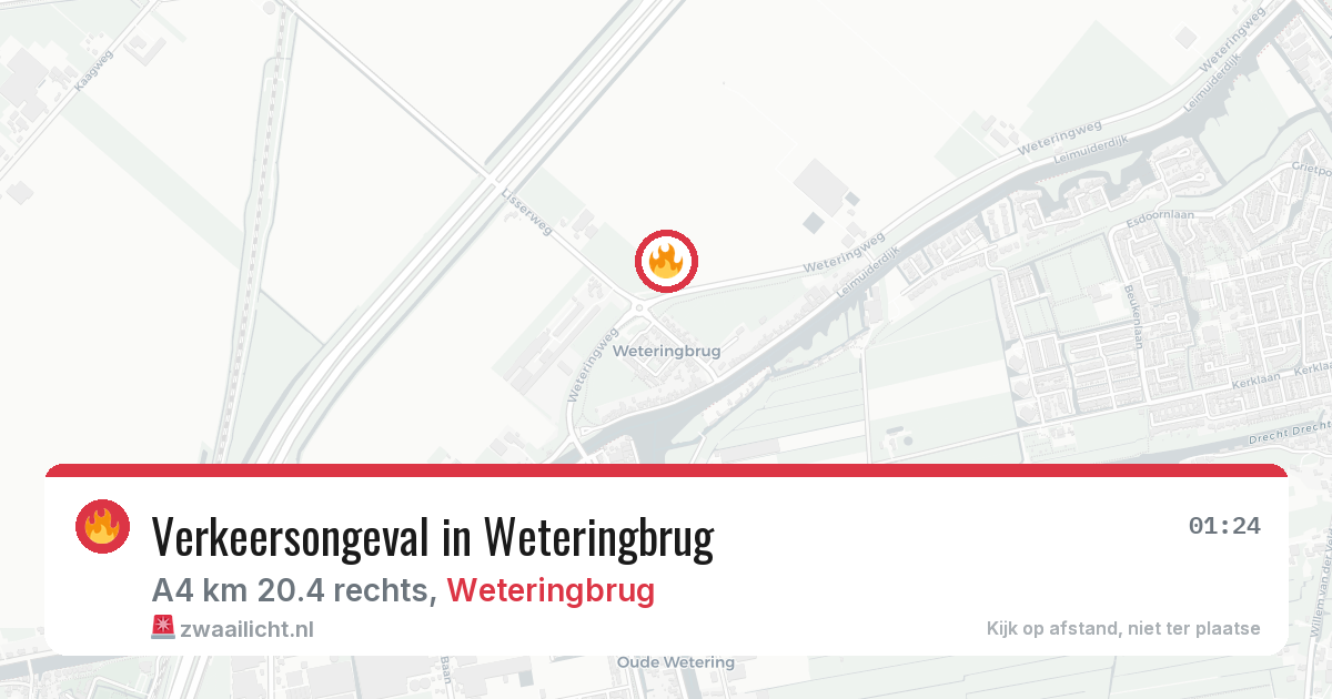 Verkeersongeval in Weteringbrug — 4 jul 2026