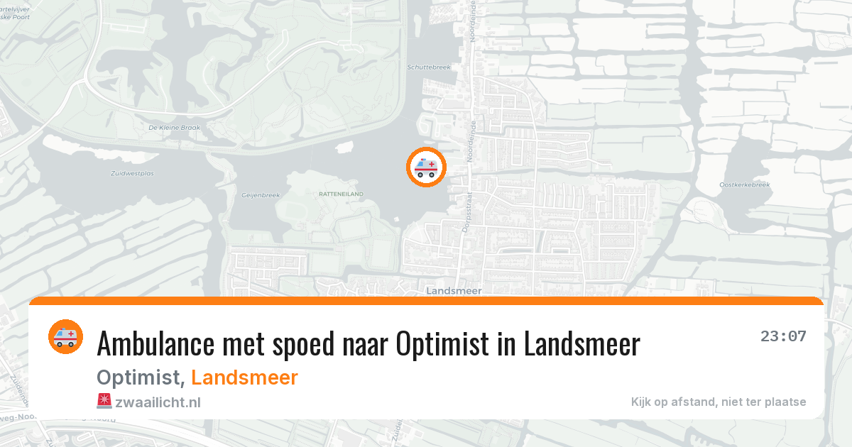 Ambulance met spoed naar Optimist in Landsmeer — 17 mei 2026