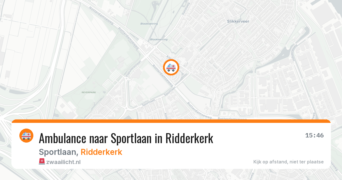 Ambulance naar Sportlaan in Ridderkerk — 12 jul 2026
