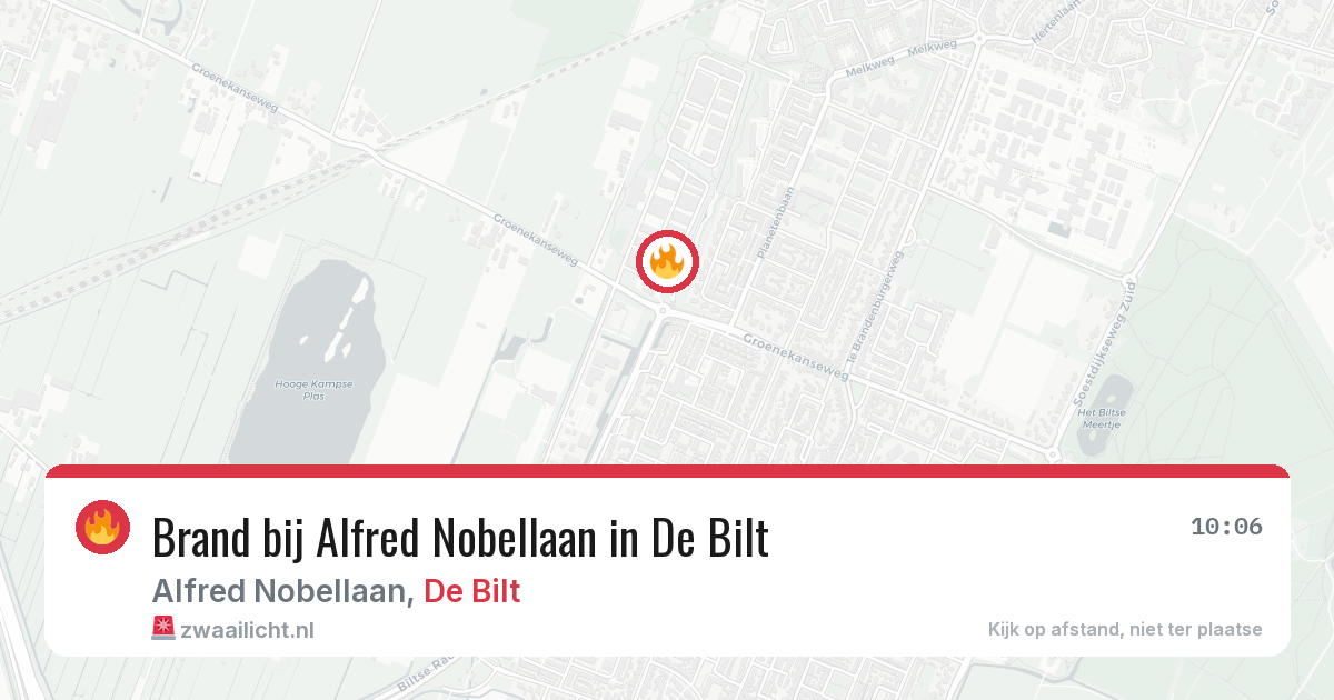 Brand bij Alfred Nobellaan in De Bilt — 27 jun 2026