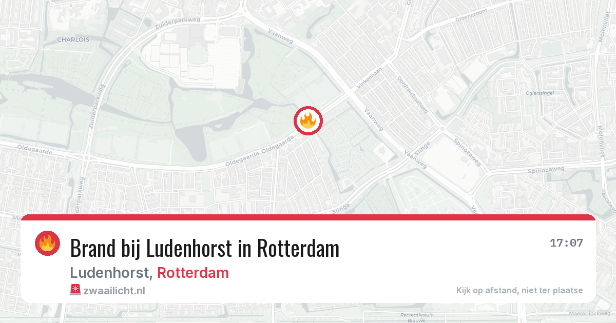 Brand bij Ludenhorst in Rotterdam — 14 aug 2026