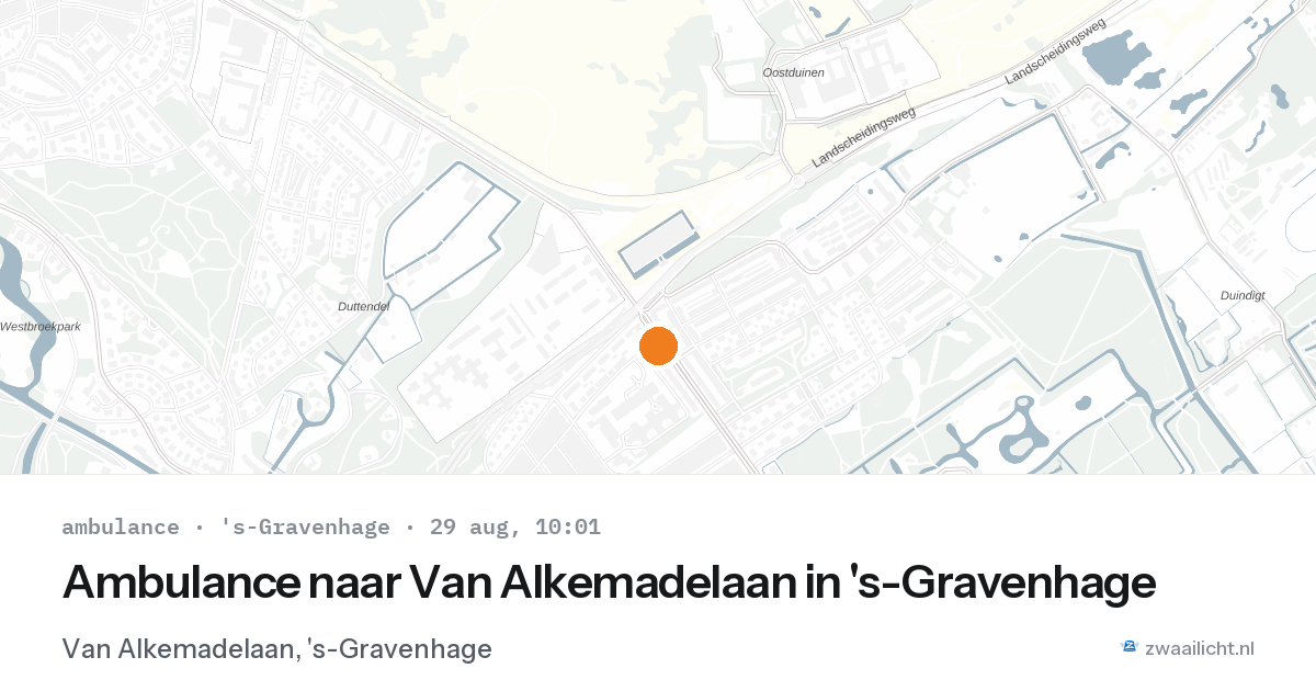 Ambulance naar Van Alkemadelaan in 's-Gravenhage — 29 aug 2026