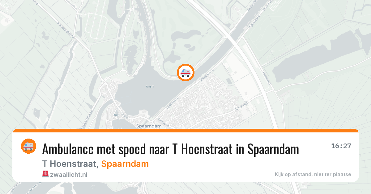 Ambulance met spoed naar T Hoenstraat in Spaarndam — 3 aug 2026