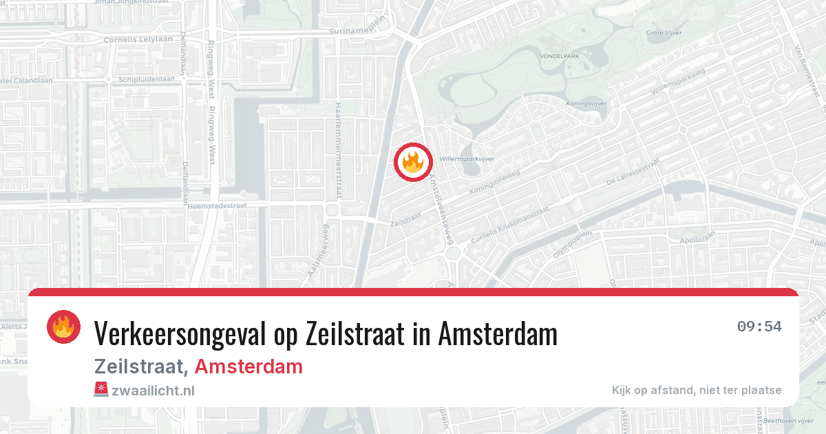 Verkeersongeval op Zeilstraat in Amsterdam — 11 aug 2026
