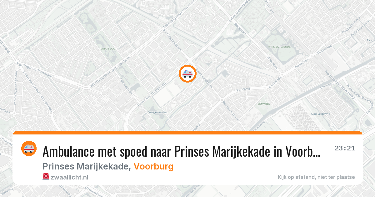 Ambulance met spoed naar Prinses Marijkekade in Voorburg — 20 jun 2026