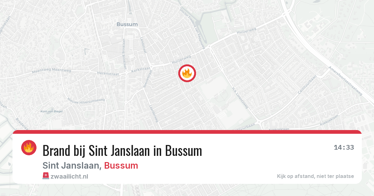 Brand bij Sint Janslaan in Bussum — 7 mei 2026