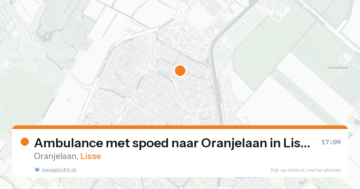 Ambulance met spoed naar Oranjelaan in Lisse — 15 mei 2026