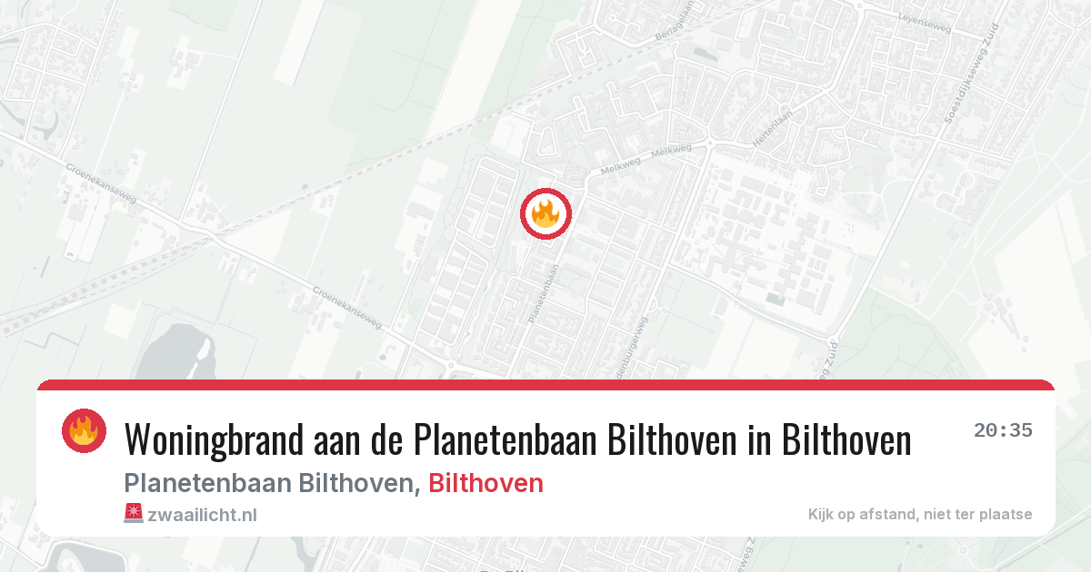Woningbrand aan de Planetenbaan Bilthoven in Bilthoven — 6 jul 2026