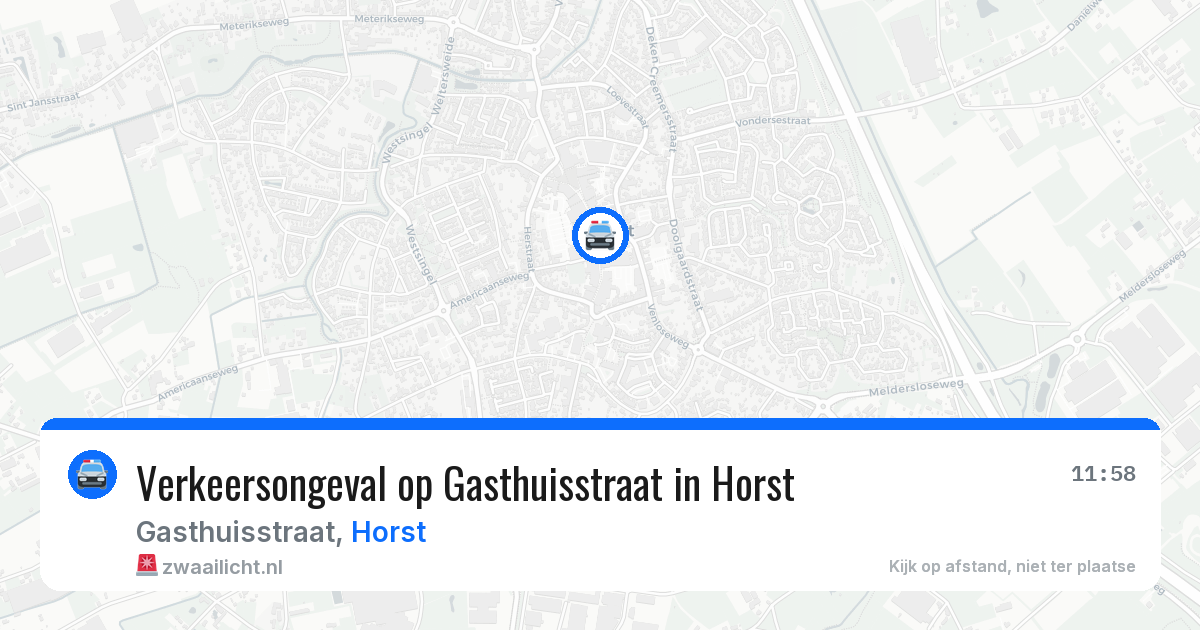 Verkeersongeval op Gasthuisstraat in Horst — 6 jul 2026
