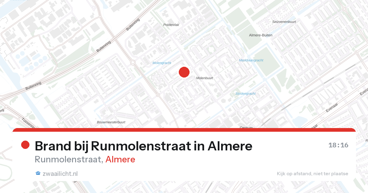 Brand bij Runmolenstraat in Almere — 26 apr 2026