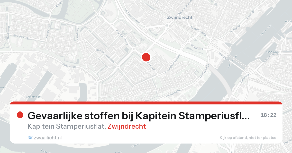 Gevaarlijke stoffen bij Kapitein Stamperiusflat in Zwijndrecht — 23 aug 2026