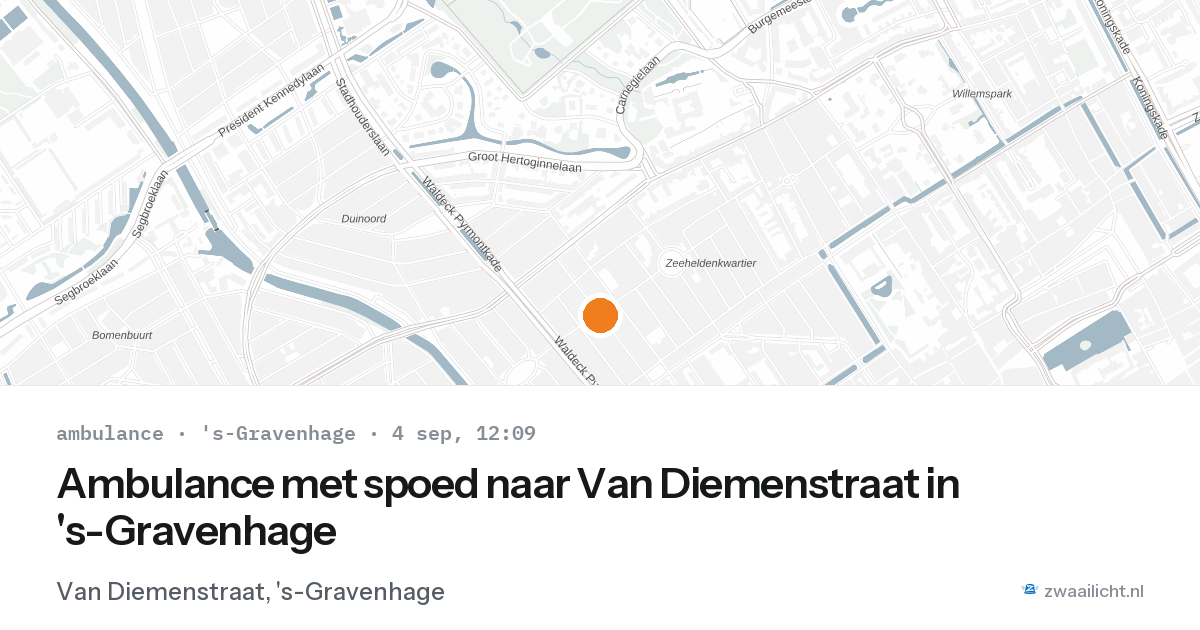 Ambulance met spoed naar Van Diemenstraat in 's-Gravenhage — 4 sep 2026