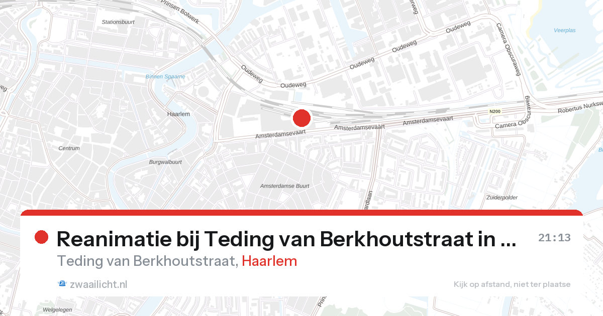 Reanimatie bij Teding van Berkhoutstraat in Haarlem — 27 aug 2026