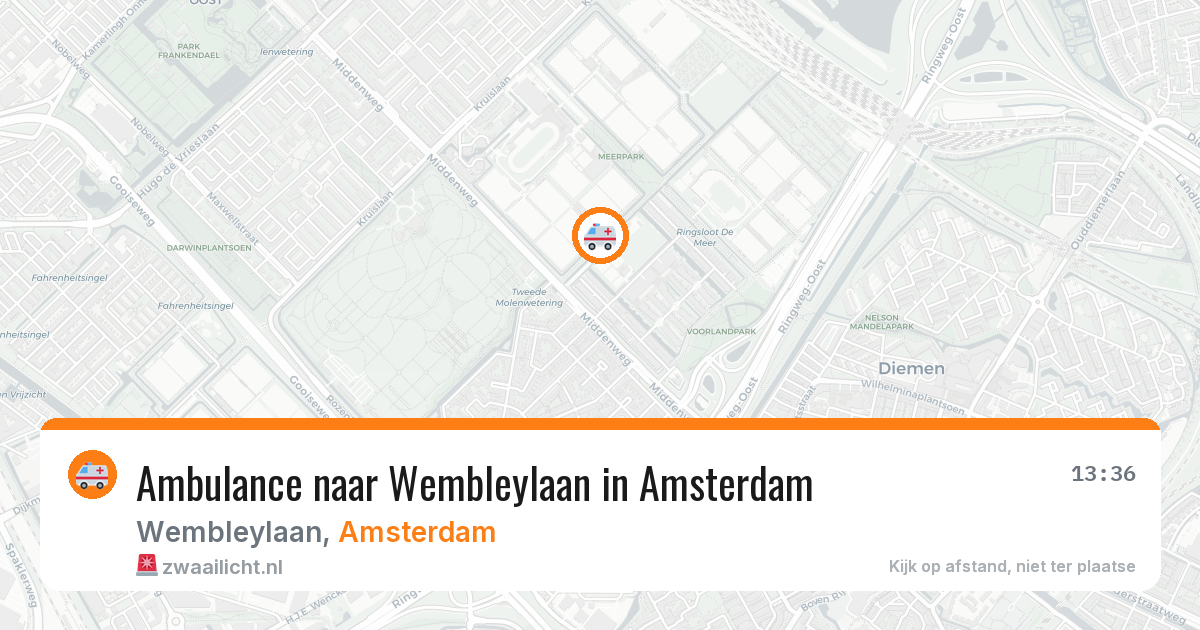 Ambulance naar Wembleylaan in Amsterdam — 25 mei 2026