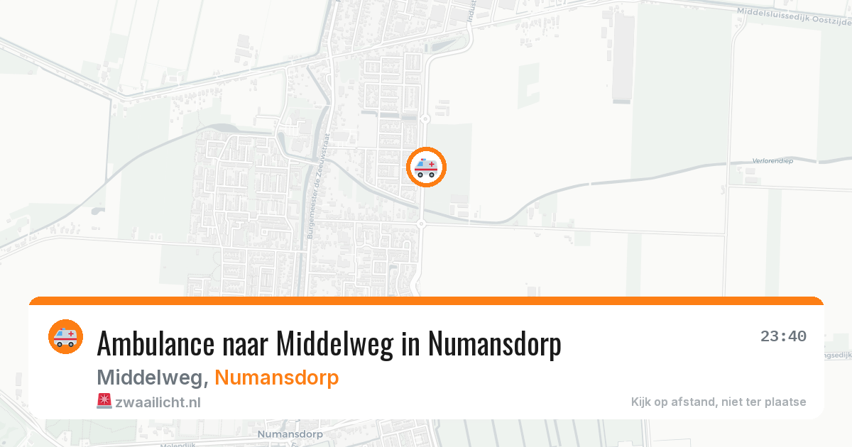 Ambulance naar Middelweg in Numansdorp — 28 jul 2026