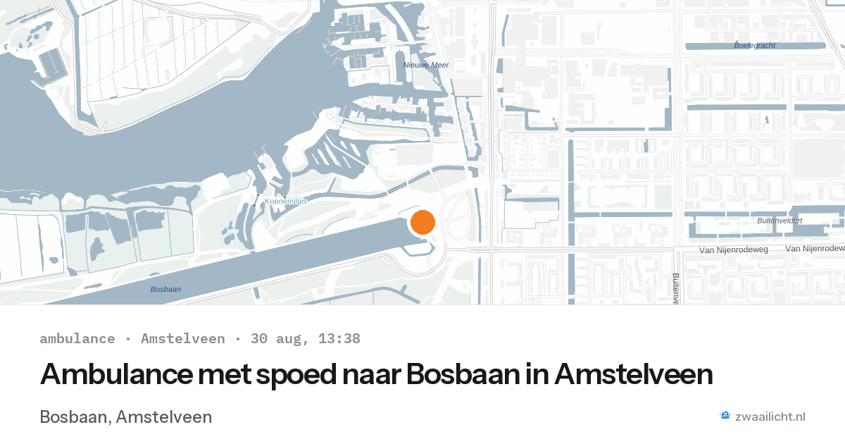 Ambulance met spoed naar Bosbaan in Amstelveen — 30 aug 2026